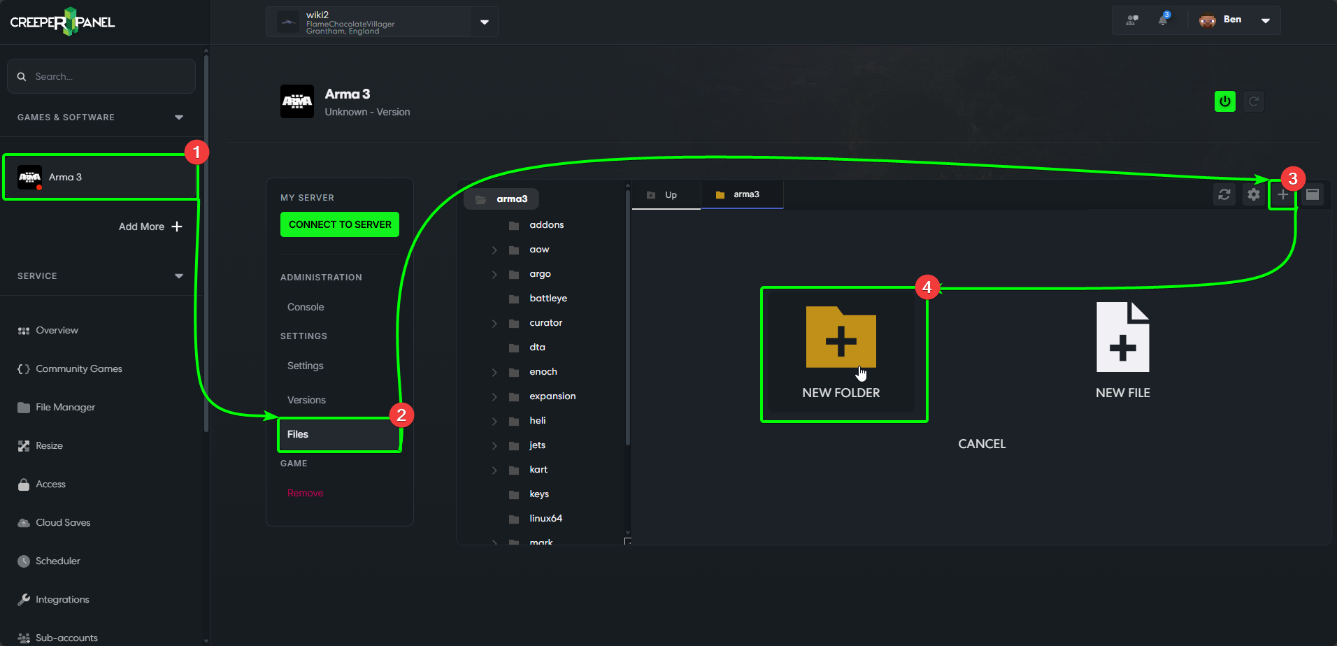 CreeperPanel Arma3 Add Mods