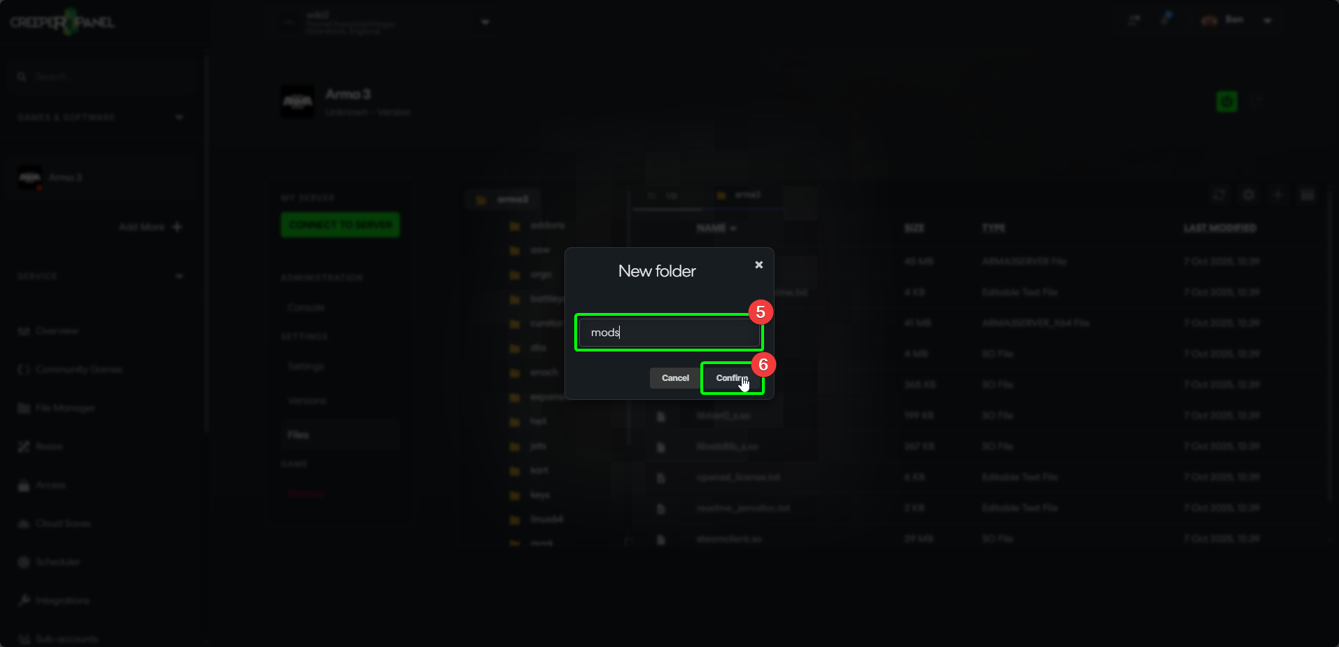 CreeperPanel Arma3 Add Mods