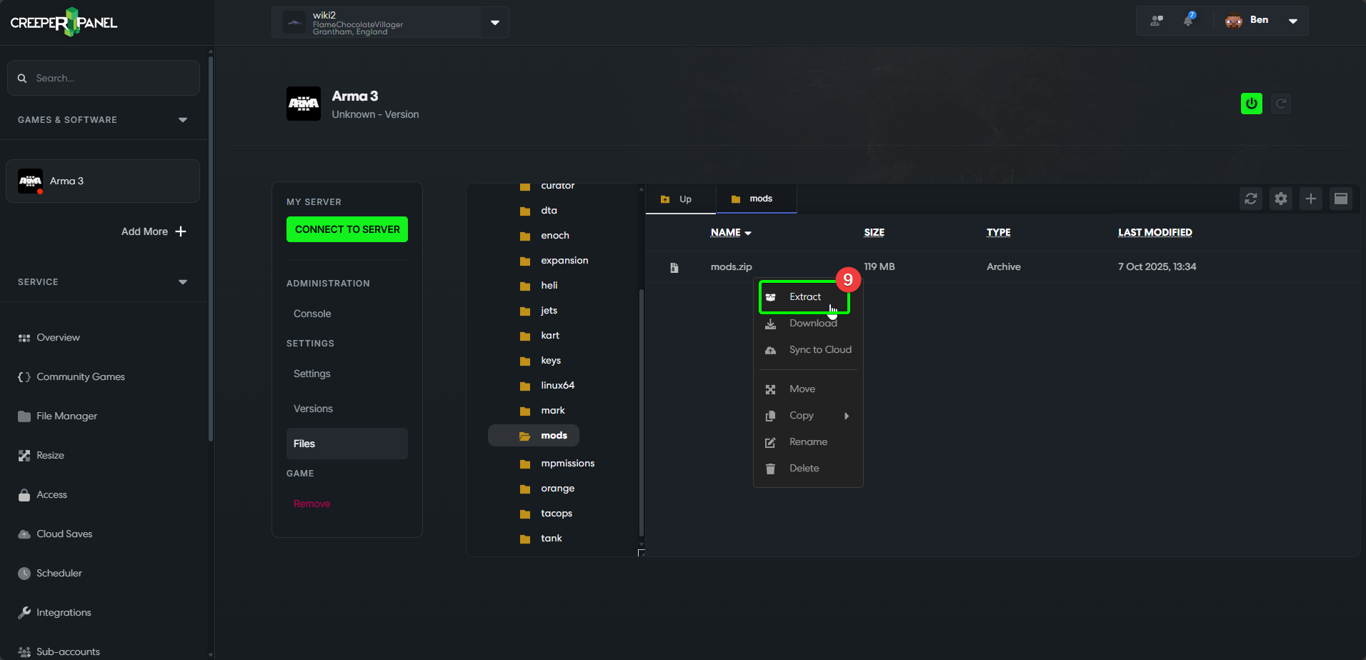 CreeperPanel Arma3 Add Mods