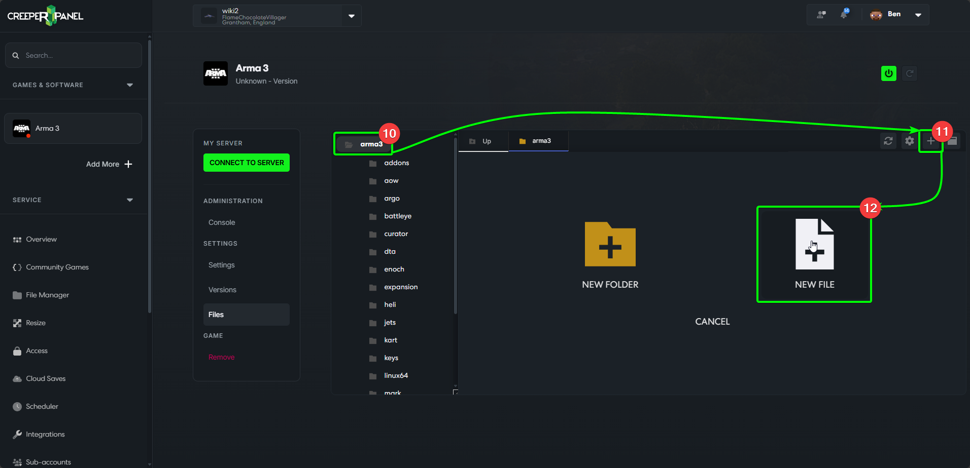 CreeperPanel Arma3 Add Mods