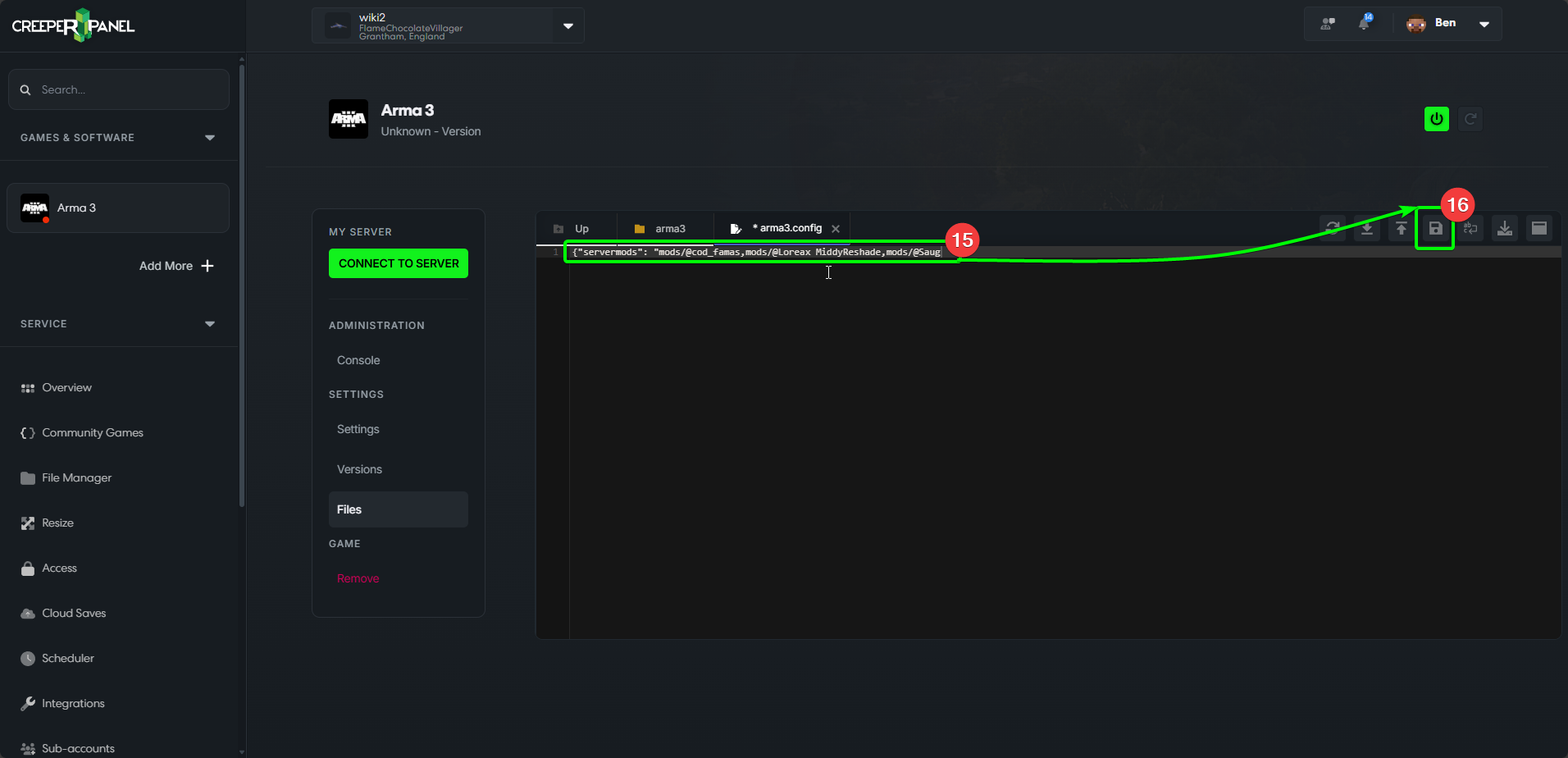 CreeperPanel Arma3 Add Mods