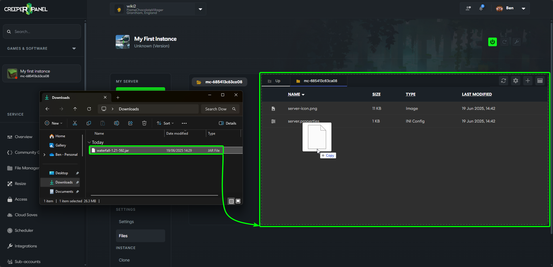 CreeperHost Panel MCJava BCandW