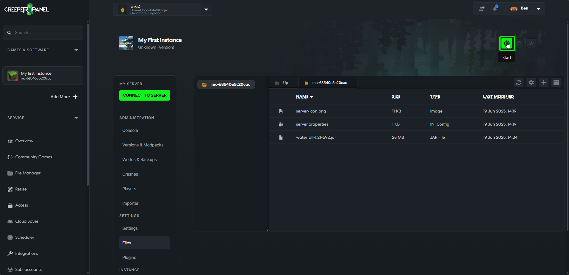 CreeperHost Panel MCJava BCandW
