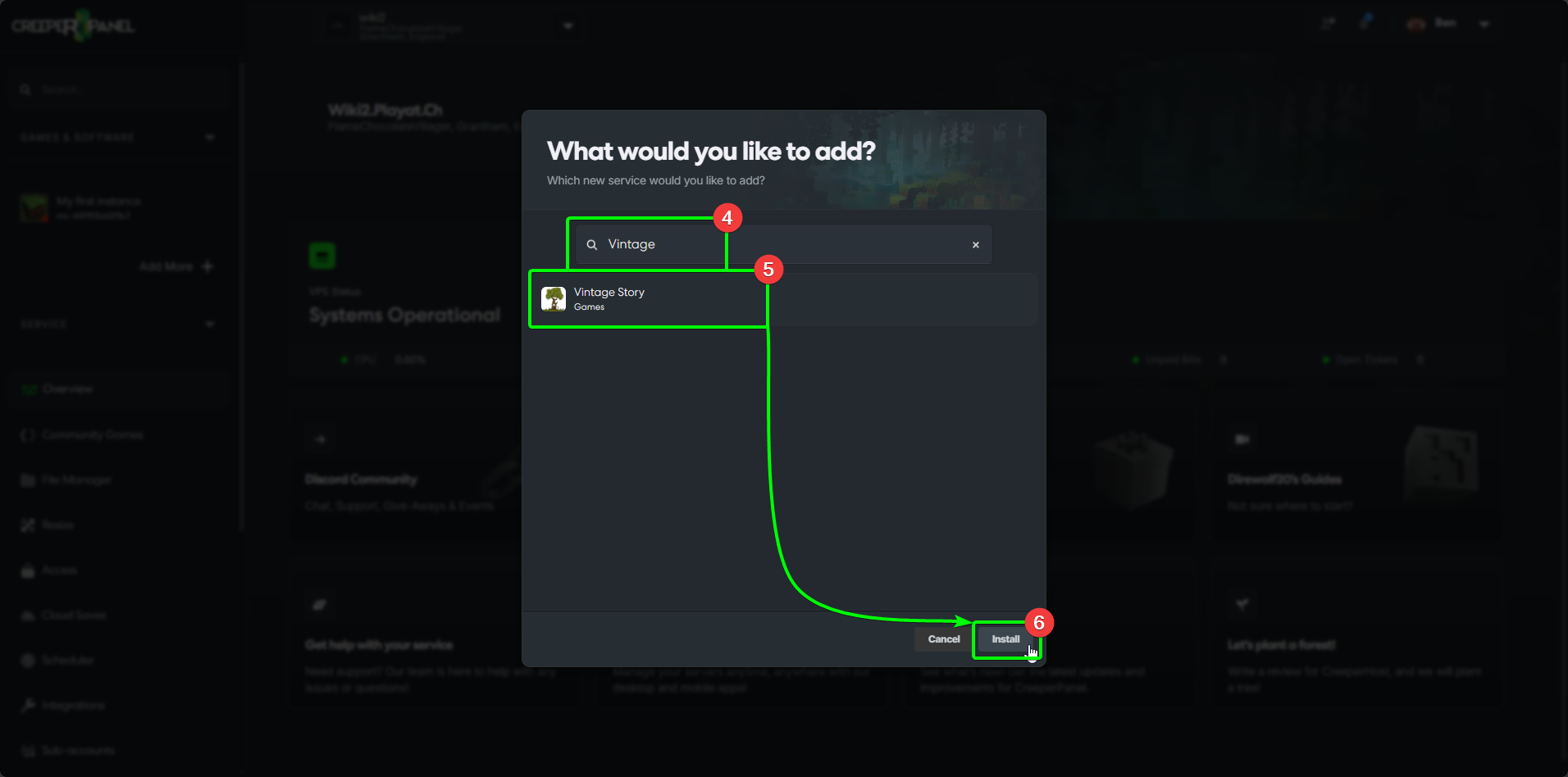 CreeperPanel Install Additional Software Searching