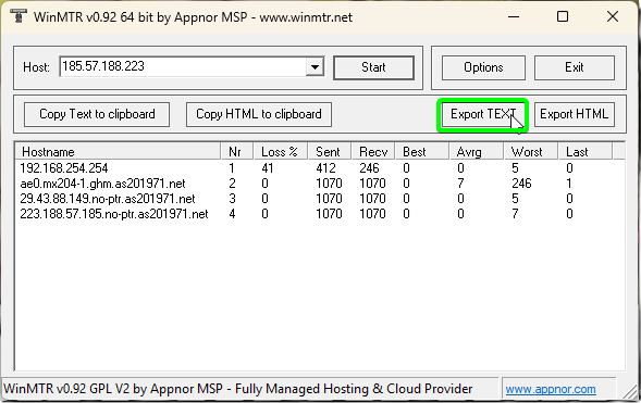 Connectivity Test MTR